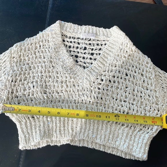 Brunello Cucinelli V neck Sequined knit Crop Top - Picture 13 of 14
